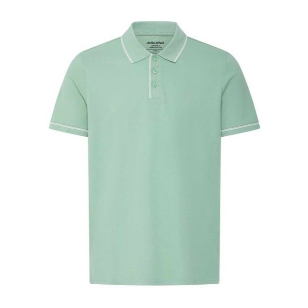 NWT BLEND Bhelwood Polo Shirt Granite Green 100% Cotton - Size Large